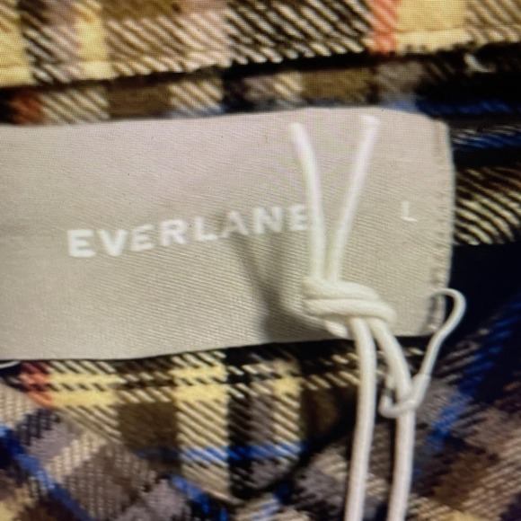 Flannel Shirt Everlane Mens Brushed Flannel Brown Plaid Cotton Long Size… - Picture 14 of 15